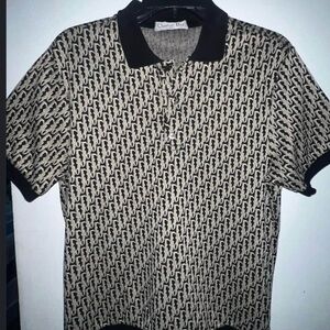 Dior Monogram Black and Cream Polo Shirt